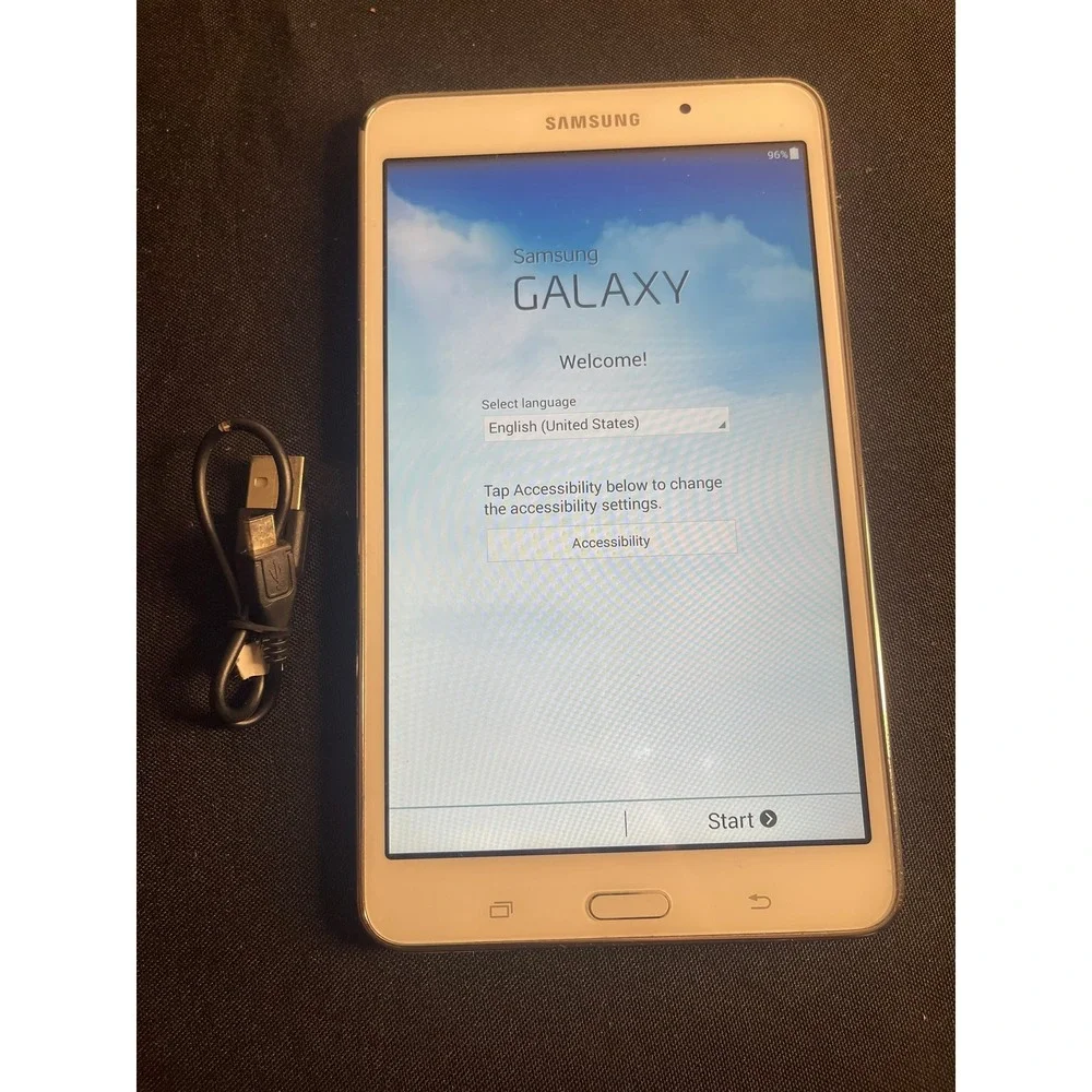 Samsung Galaxy Tab 4 7.0 White 8GB Tablet SM-T230NU w/ Cable